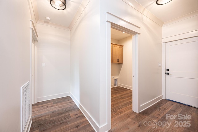 0 6th St NW, Hickory, NC 28601 - corridor featuring dark wood finished floors and baseboards