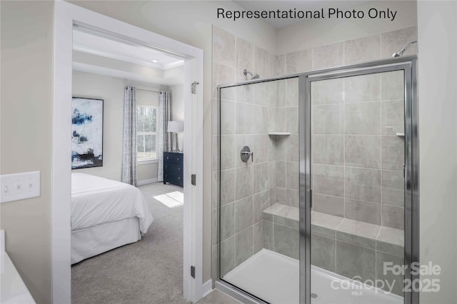 1809 Ab Moore Jr Dr Unit 3238, Indian Trail, NC 28079 - ensuite bathroom featuring a shower stall and baseboards