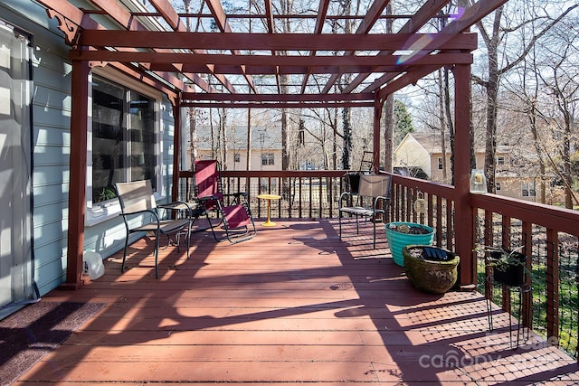 deck with a pergola