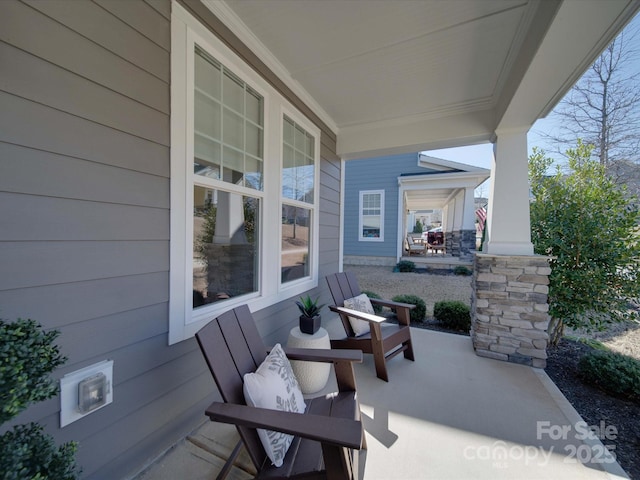 view of patio / terrace featuring covered porch