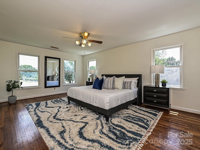 3600 Carmel Rd, Charlotte, NC 28226 - bedroom featuring wood finished floors, baseboards, and a ceiling fan