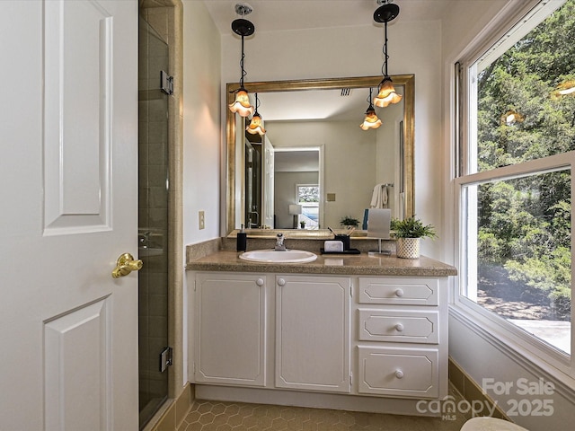 3600 Carmel Rd, Charlotte, NC 28226 - full bathroom with vanity and a shower stall