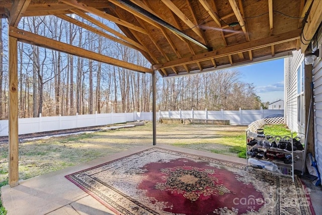 view of patio featuring a fenced backyard