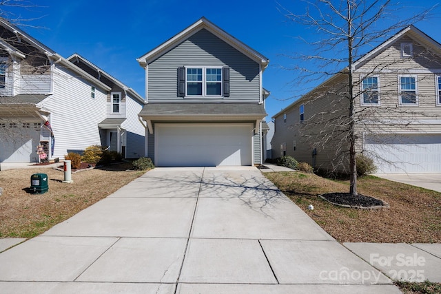 view of property featuring a garage