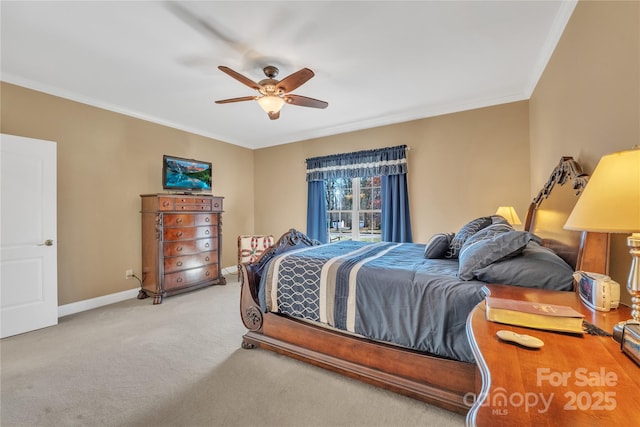 119 Era St, Troutman, NC 28166 - carpeted bedroom with crown molding, baseboards, and ceiling fan