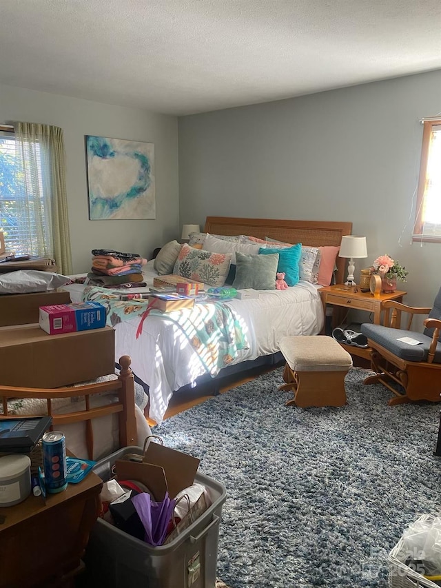 bedroom with a textured ceiling