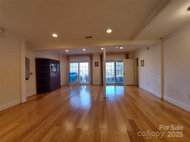 8015 Sullivan Dr Unit 3And 2, Charlotte, NC 28215 - interior space featuring baseboards, light wood-style floors, visible vents, and recessed lighting