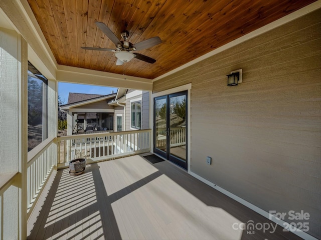 deck featuring ceiling fan