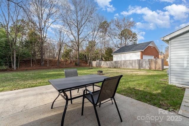 view of patio / terrace with fence and outdoor dining space