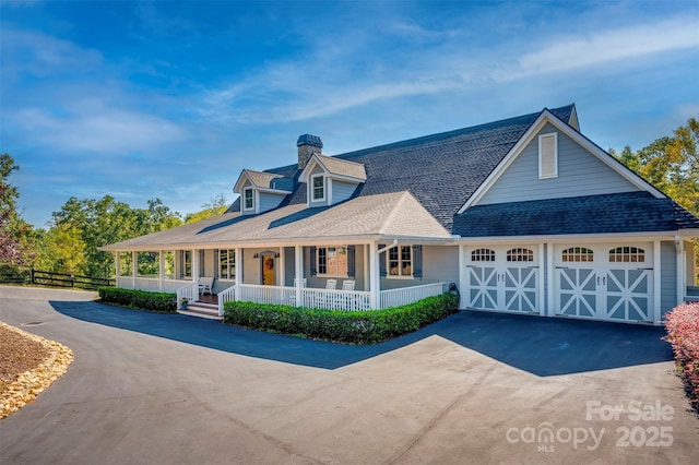 view of front of property featuring covered porch