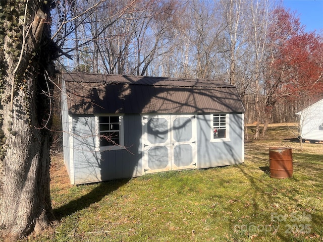 view of shed