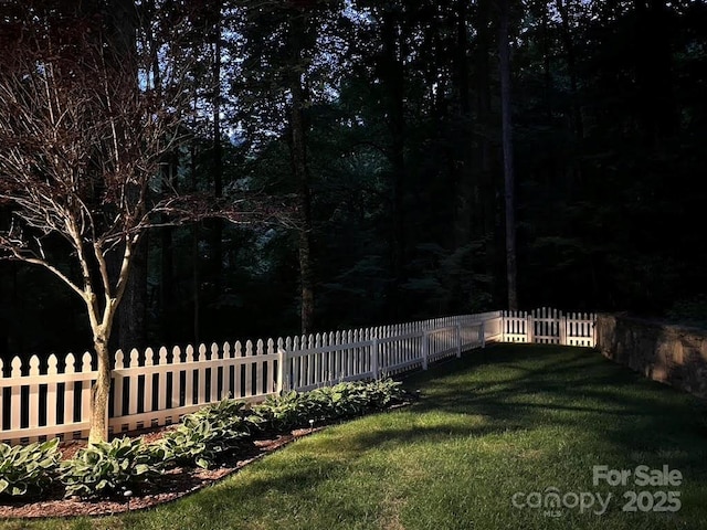 view of yard with fence