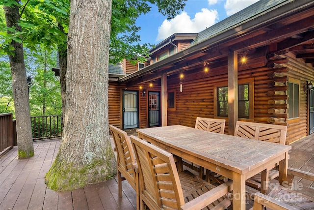40/44 Chambers Dr, Weaverville, NC 28787 - wooden deck with outdoor dining area