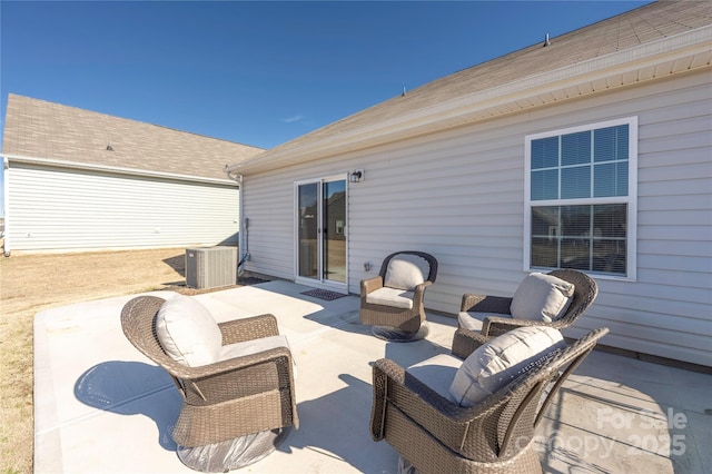 view of patio featuring central AC