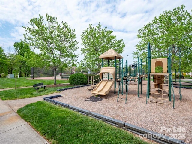 community playground with fence