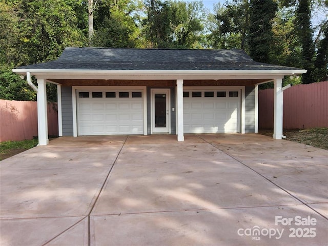 view of garage