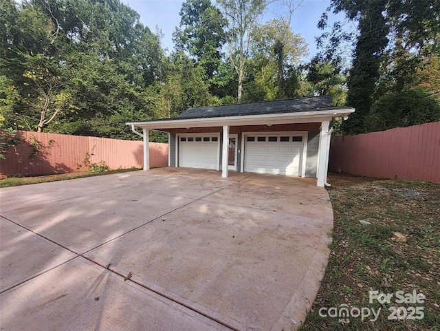 view of garage