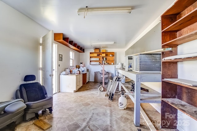 kitchen featuring open shelves