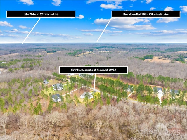 5147 Star Magnolia Ct, Clover, SC 29710 - bird's eye view featuring a view of trees