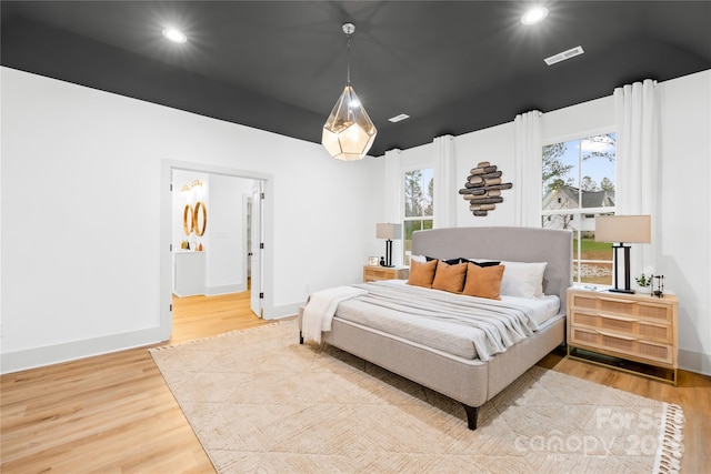 5147 Star Magnolia Ct, Clover, SC 29710 - bedroom with visible vents, baseboards, recessed lighting, and wood finished floors