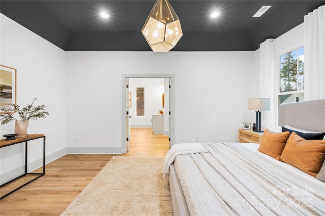 5147 Star Magnolia Ct, Clover, SC 29710 - bedroom with baseboards, recessed lighting, and light wood finished floors
