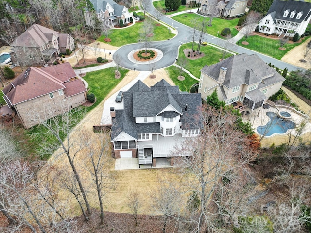 aerial view featuring a residential view