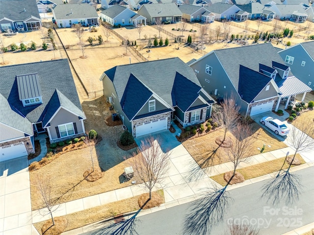 aerial view with a residential view