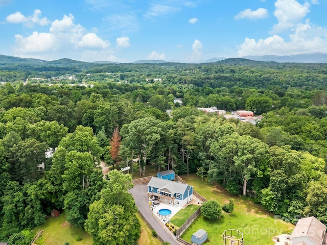 35 Dawson Steele Ct, Asheville, NC 28803 - drone / aerial view of a heavily wooded area and a mountainous background