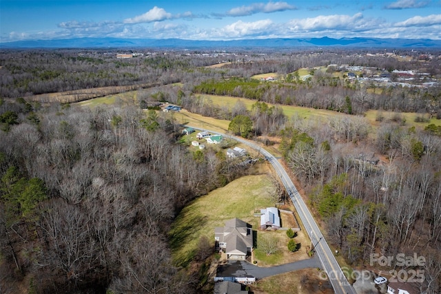 bird's eye view featuring a mountain view