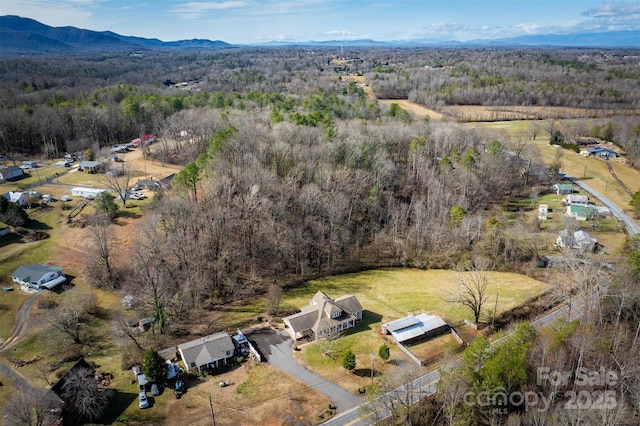 aerial view featuring a mountain view