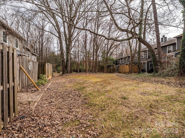 view of yard featuring fence