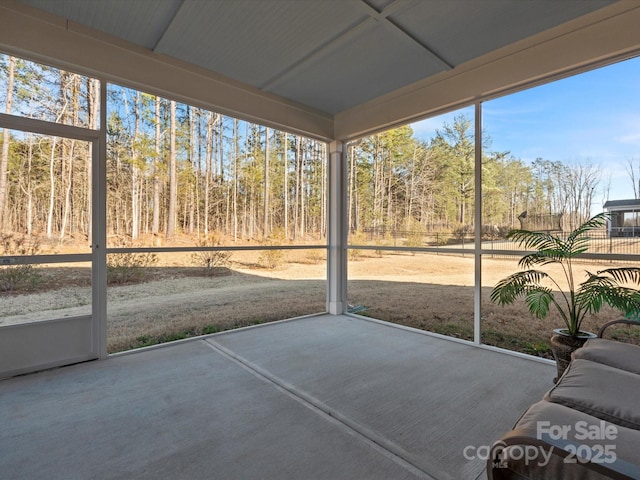 view of unfurnished sunroom