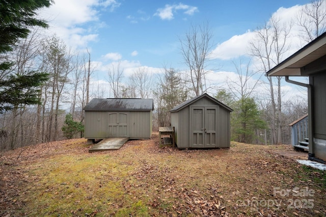 view of shed