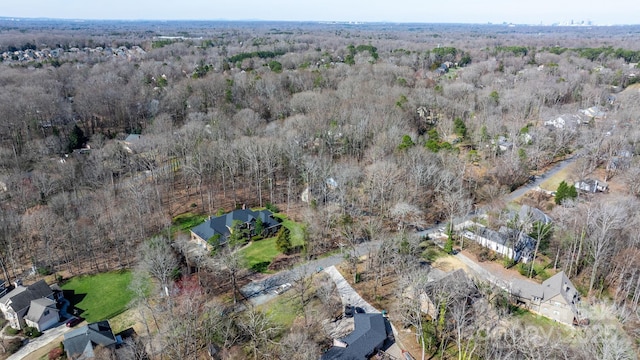 aerial view with a forest view