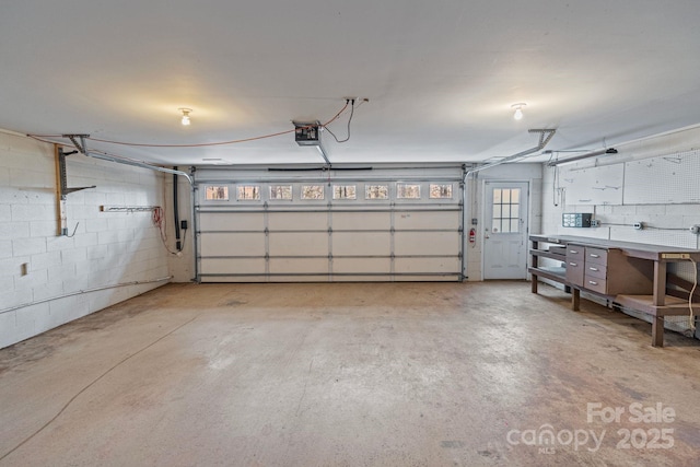 garage featuring a garage door opener