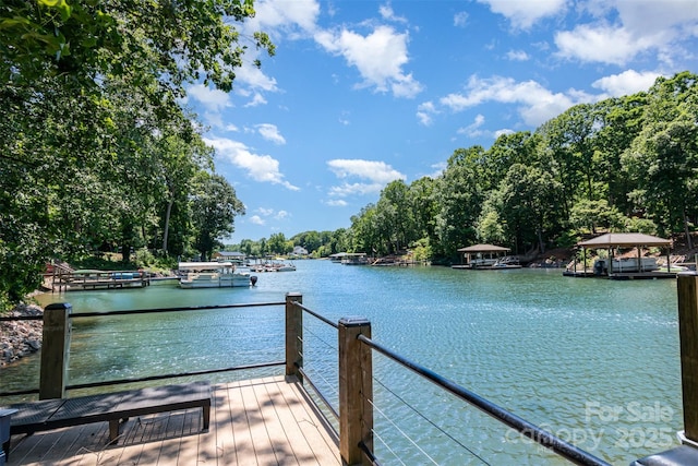 353 Whippoorwill Rd, Mooresville, NC 28117 - dock area with a water view and a gazebo