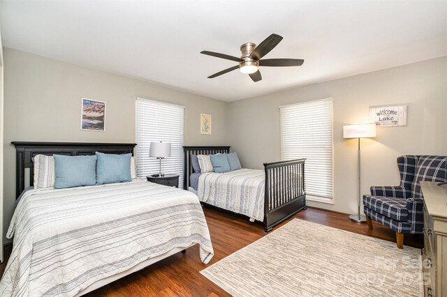 353 Whippoorwill Rd, Mooresville, NC 28117 - bedroom with wood finished floors and a ceiling fan
