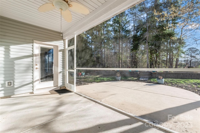 2439 Bergamot St, Fort Mill, SC 29708 - unfurnished sunroom featuring ceiling fan