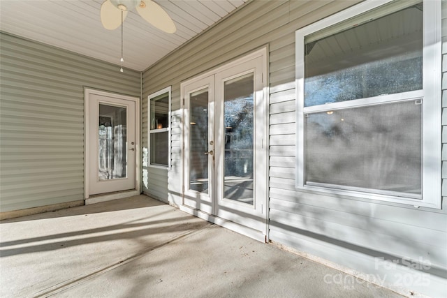2439 Bergamot St, Fort Mill, SC 29708 - unfurnished sunroom featuring ceiling fan