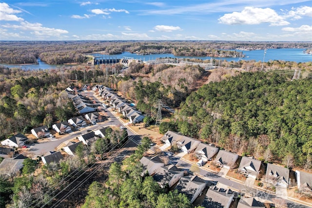2439 Bergamot St, Fort Mill, SC 29708 - drone / aerial view with a forest view, a water view, and a residential view