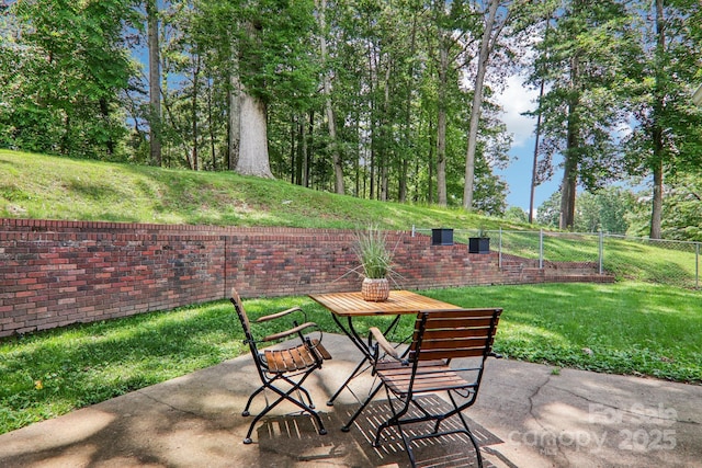 324 Old Leicester Hwy, Asheville, NC 28806 - fenced backyard with a patio area and outdoor dining area