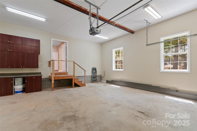 garage featuring a garage door opener