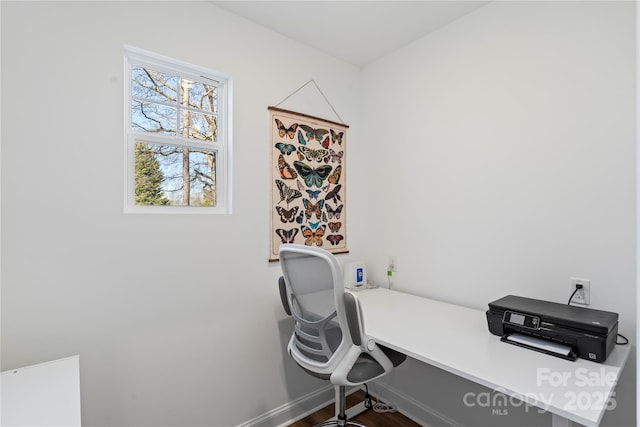 office area with baseboards