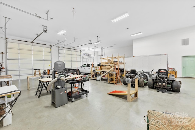 garage with visible vents