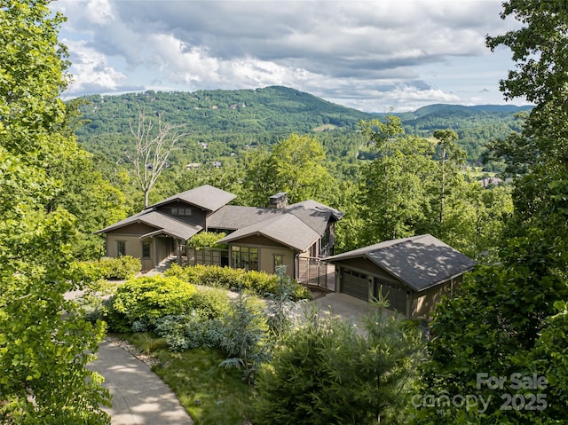 1121 Timberbluff Way, Arden, NC 28704 - mountain view featuring a heavily wooded area