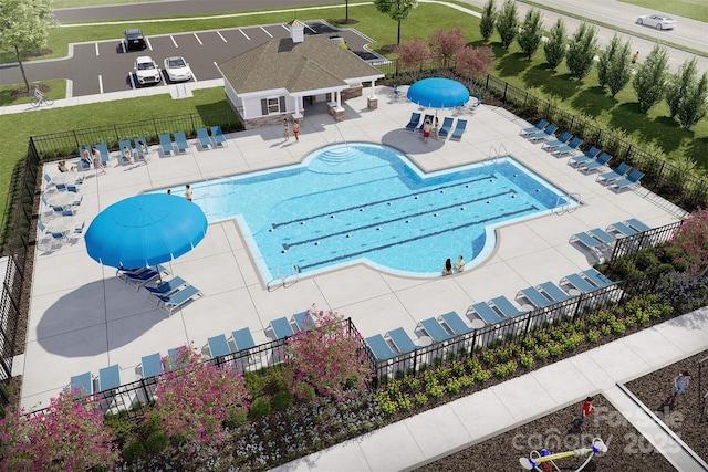 community pool featuring a patio