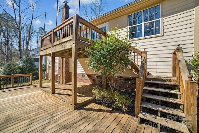 wooden terrace with stairs