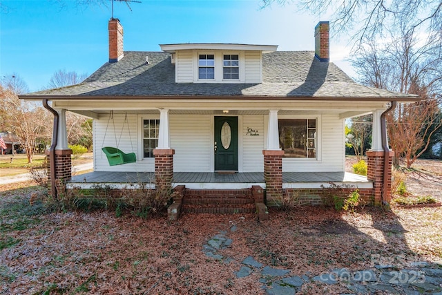 view of front of home with covered porch