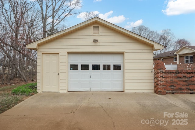 detached garage with driveway