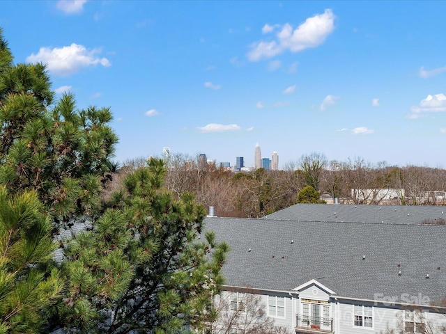 bird's eye view with a view of city